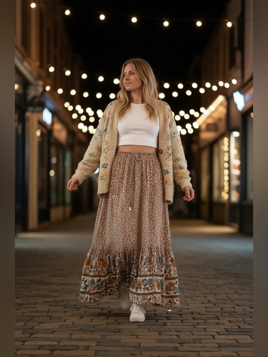 Zesica Dresses & Skirts - Boho Floral Maxi Cottagecore Skirt